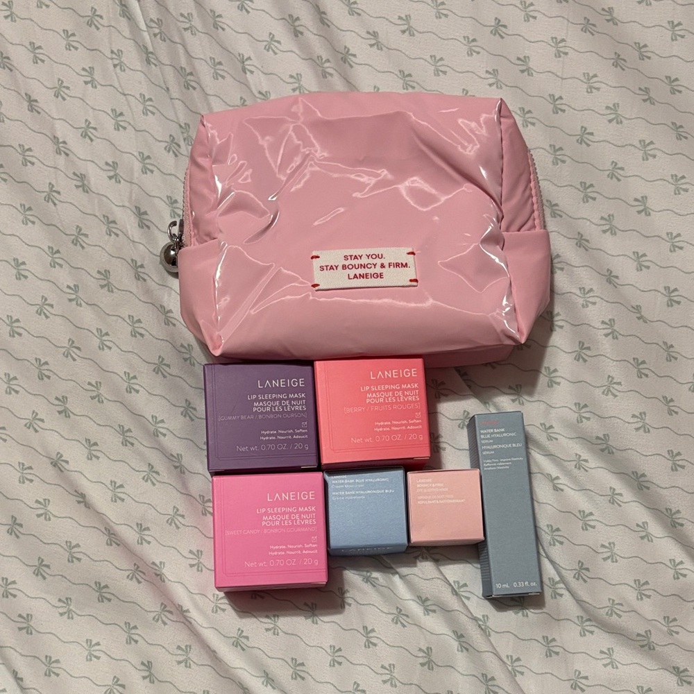 LANEIGE Lip mask & other items with Pink Bag